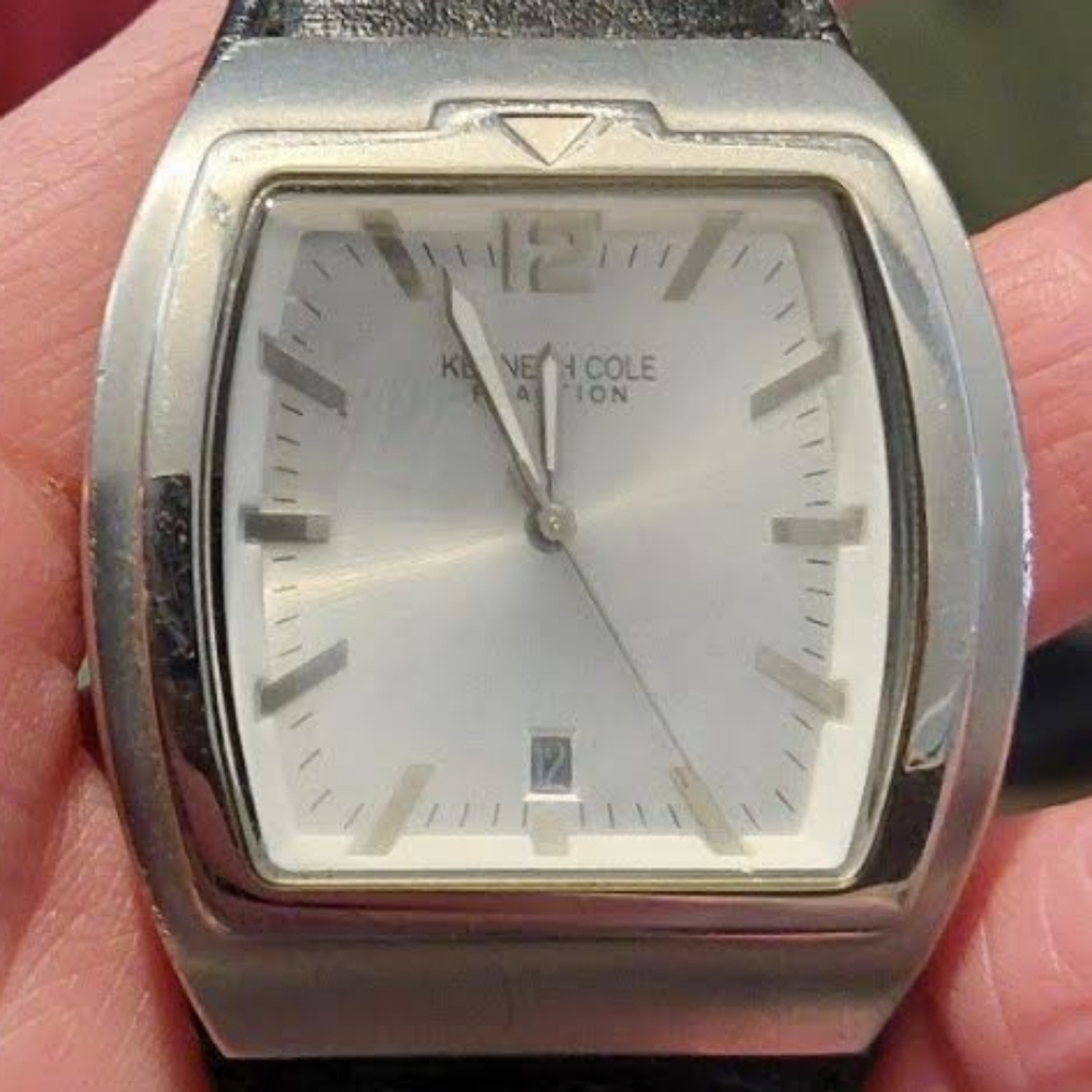 Kenneth Cole New York Silver Black Smartwatch with Tonneau Design